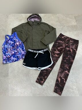 Girls ATHLETA/UNDER ARMOUR/NORTH FACE Jacket..Shorts..Leggings & Tank Top Lot